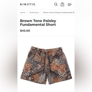 Kinetic Men’s Brown Tone Paisley Fundamental Short
